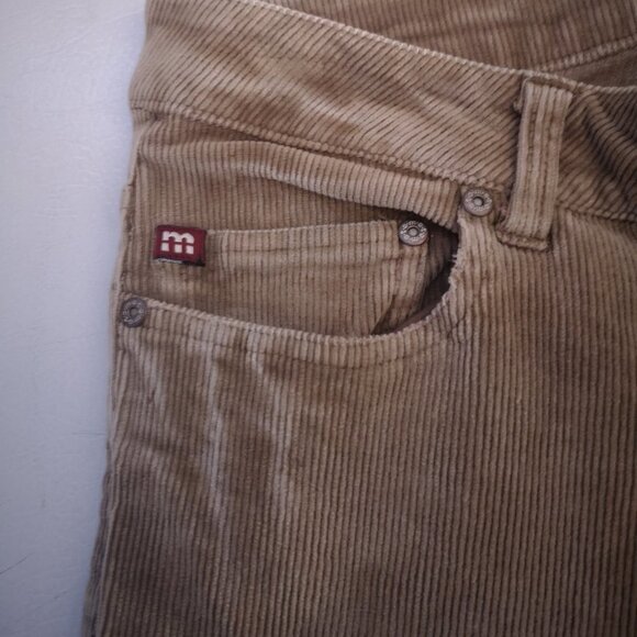 2/$30.00 Mix & Match - Moto Ladies Tan Size 31 Corduroy Flare Leg Pants - Picture 6 of 12